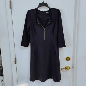 GANT Women's Navy Dress with Gold Zipper